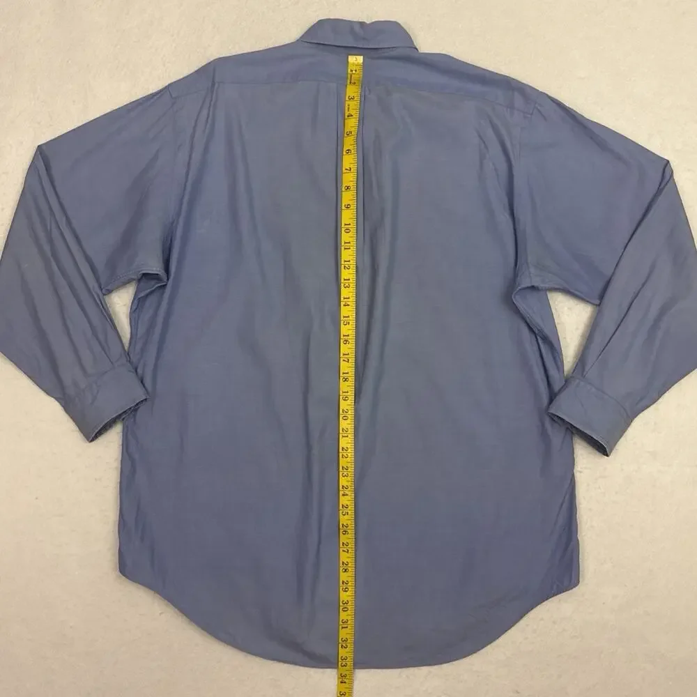 Ralph Lauren Yarmouth Men’s 16-33 Blue Pinpoint Oxford Button Down Shirt